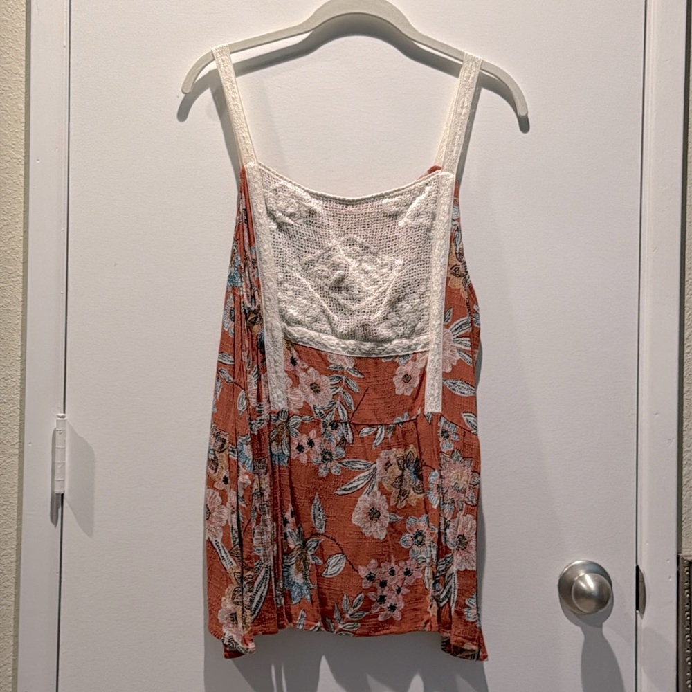 Cami with peplum and crochet details